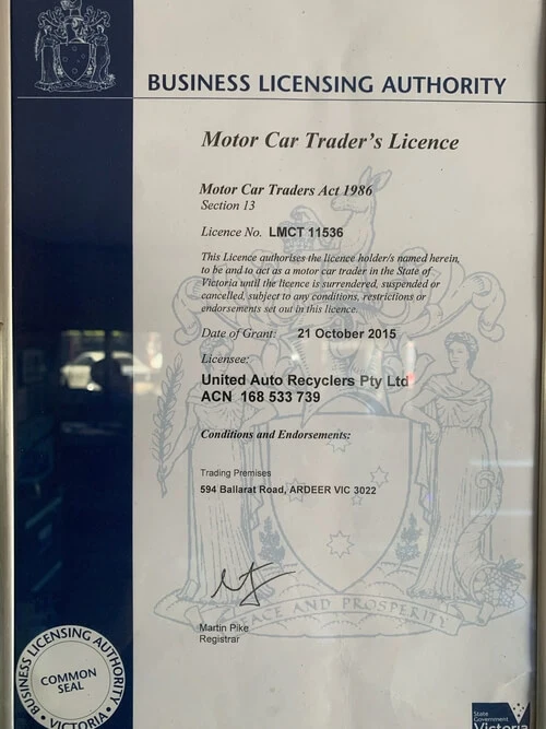 Sell Cars for Cash - Business License